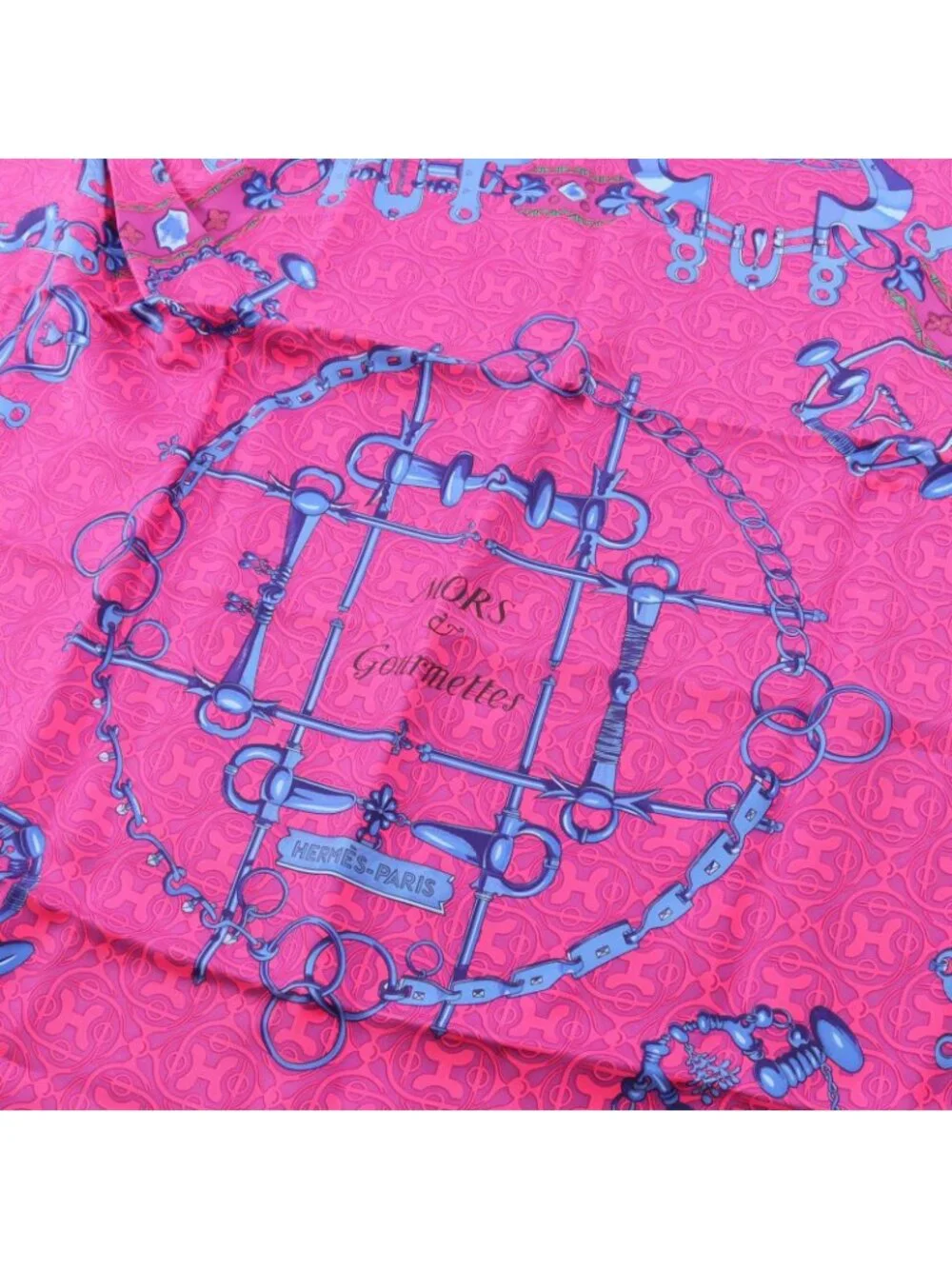 Hermes Scarf Petit Carre 90 Mors Et Gourmettes Silk - Picture 4 of 5